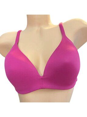 Vintage Body By Victoria Full Coverage Bra 38B Fuchsia No-Wire Comfortable Every